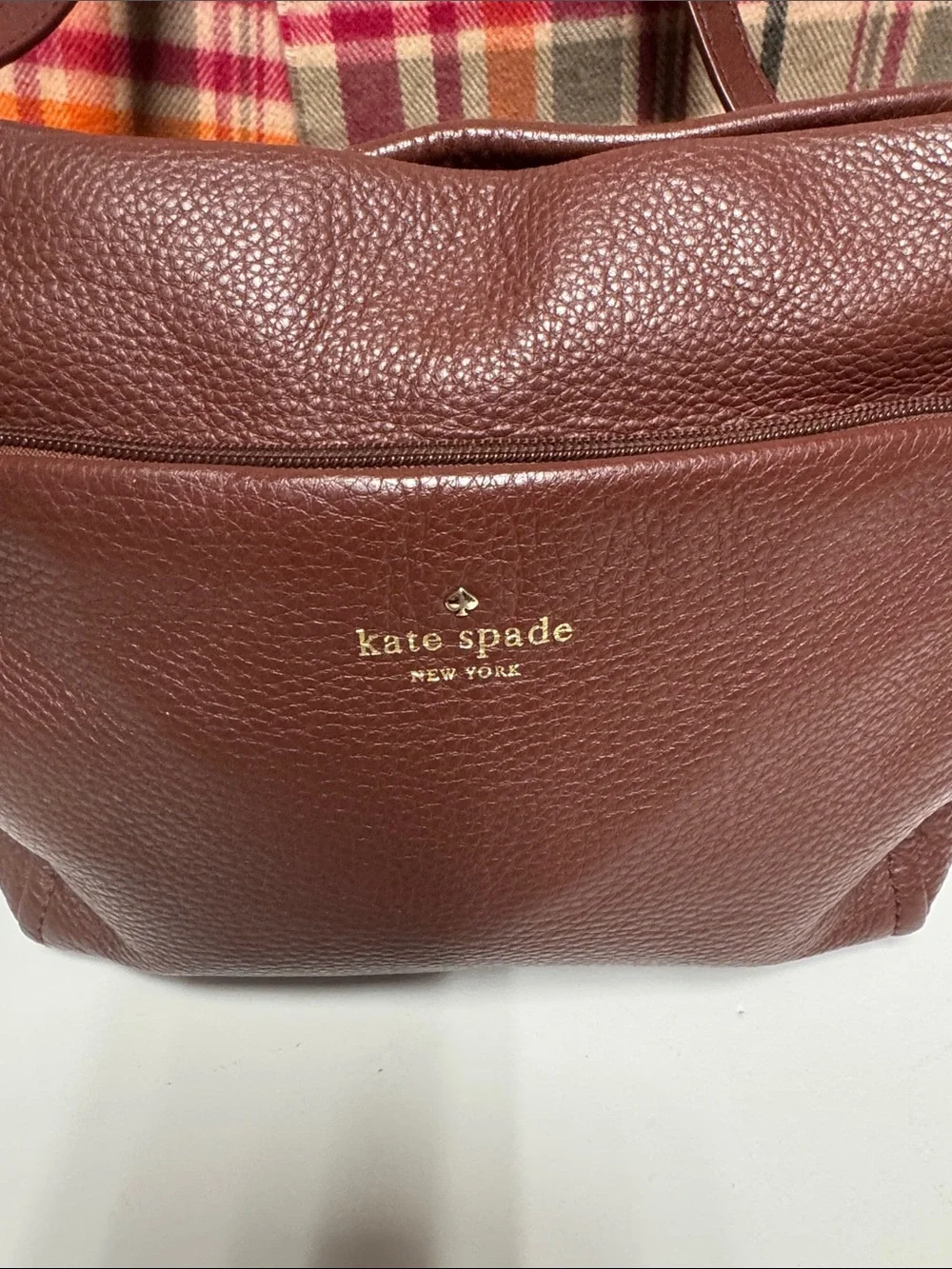 kate spade Brown Pebbled Leather Crossbody Bag